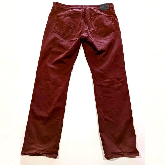 Adriano Goldschmied Pants Mens 38x32 Burgundy The Graduate Tailored Leg Stretch - Picture 3 of 8